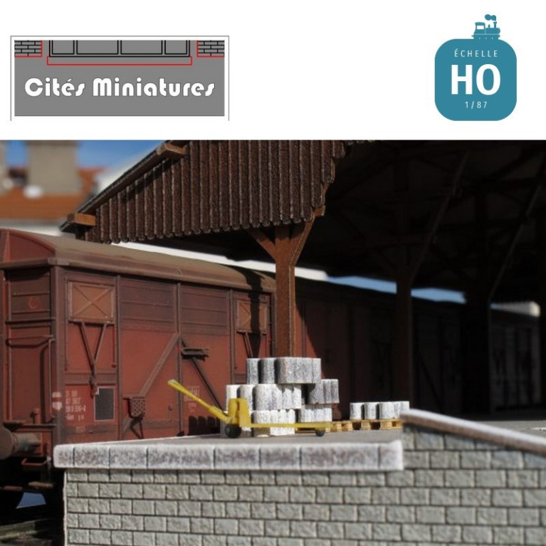 Quai couvert marchandises – Echelle HO Cités Miniatures BF-008-QC - MAKETIS