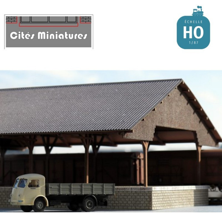 Quai couvert marchandises – Echelle HO Cités Miniatures BF-008-QC - MAKETIS