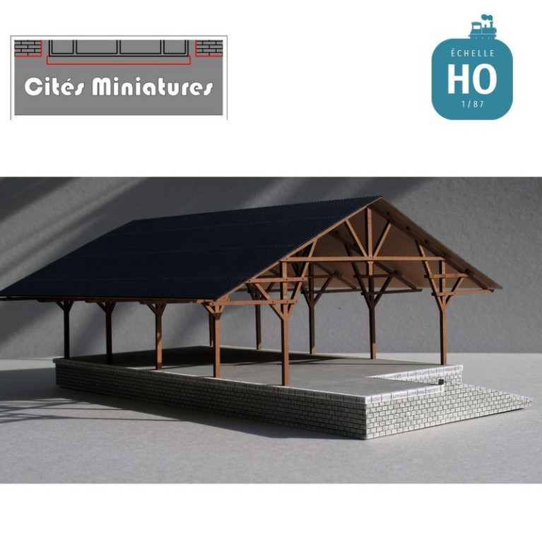 Quai couvert marchandises – Echelle HO Cités Miniatures BF-008-QC - MAKETIS