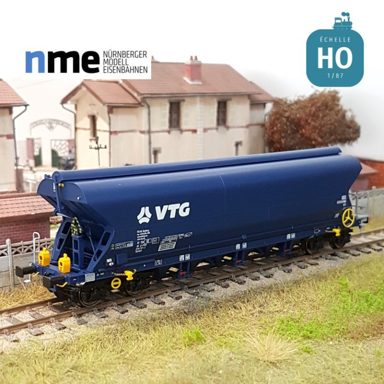 Wagon céréalier Tagnpps 102m³ VTG avec feu de fin de convoi SNCF EP VI HO NME 506693 - Maketis