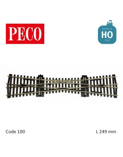 Rail Streamline croisement de jonction simple 249mm  code 100-HO-1/87-PECO SL-80 