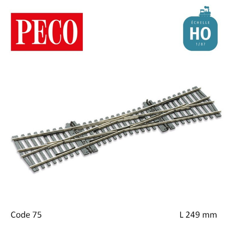 Traversée jonction simple StreamLine 12° L 249mm Electrofrog HO code 75 Peco SL-E180 - Maketis Traversée jonction simple StreamLine 12° L 249mm Electrofrog HO code 75 Peco SL-E180 - Maketis