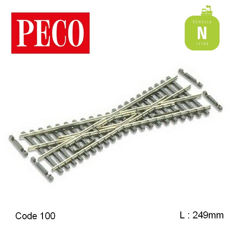 Croisement court StreamLine 20° L 104 mm Electrofrog Code 55 N Peco SL-E393F - Maketis