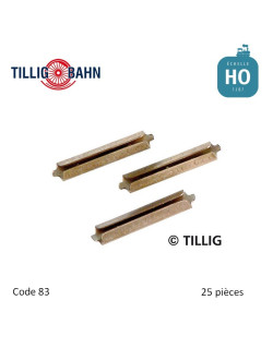 Eclisses métalliques brunies (25 pièces) code 83 HO Tillig 85501