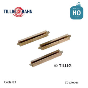 Eclisses métalliques brunies (25 pièces) code 83 HO Tillig 85501 - Maketis