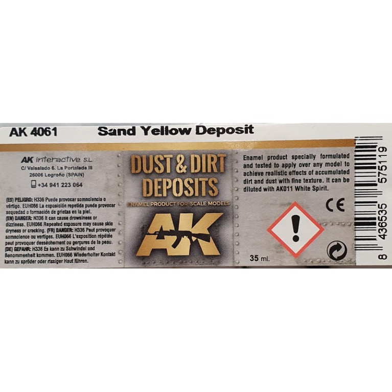 Set patine dépôts de Poussière et saletés 3x35 ml AK Interactive AK4060 Set patine dépôts de Poussière et saletés 3x35 ml AK Interactive AK4060