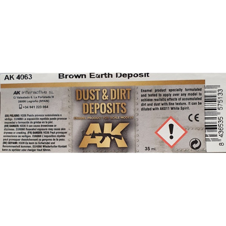 Set patine dépôts de Poussière et saletés 3x35 ml AK Interactive AK4060 Set patine dépôts de Poussière et saletés 3x35 ml AK Interactive AK4060