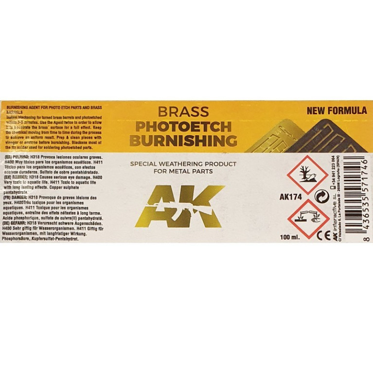 Produit de brunissage spécial photo découpe 100 ml AK Interactive AK174 Produit de brunissage spécial photo découpe 100 ml AK Interactive AK174