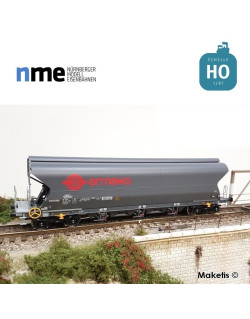 Wagon céréalier Tagnpps 101m³ ERMEWA gris EP VI HO NME 512627 - Maketis