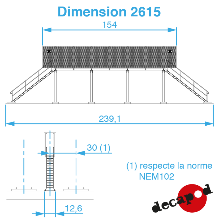 Passerelle de visite pour toiture électrique HO Decapod 2615 Passerelle de visite pour toiture électrique HO Decapod 2615