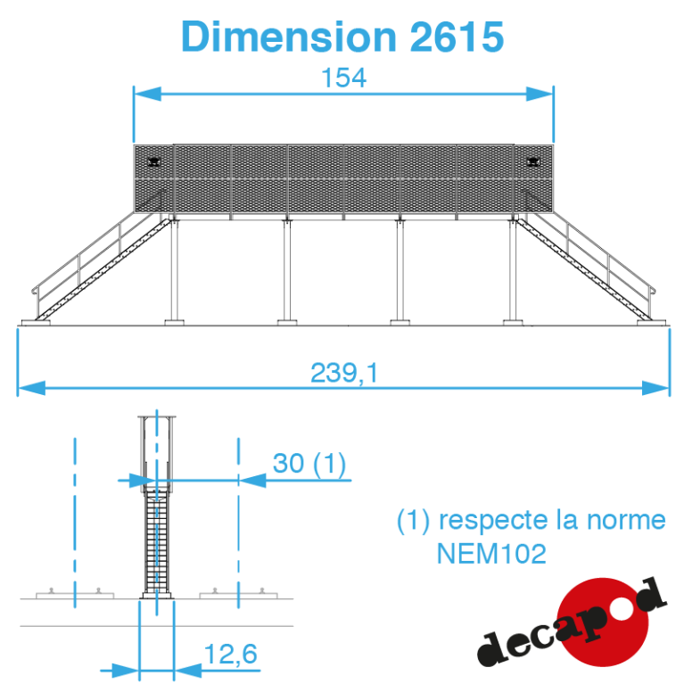 Passerelle de visite pour toiture électrique HO Decapod 2615