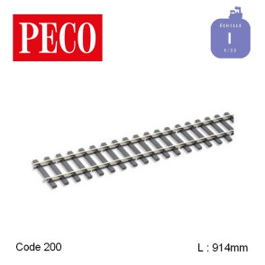 Rail flexible 914mm traverses bois Code 200 Echelle I Peco SL-800