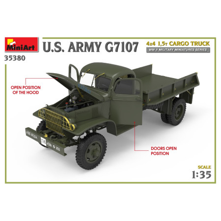 Camion militaire U.S. G7107 4X4 1,5t cargo WWII 1/35 MiniArt 35380 - Maketis