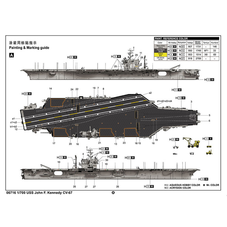 Porte avion USS John F. Kennedy CV-67 1/700 Trumpeter 06716 - Maketis