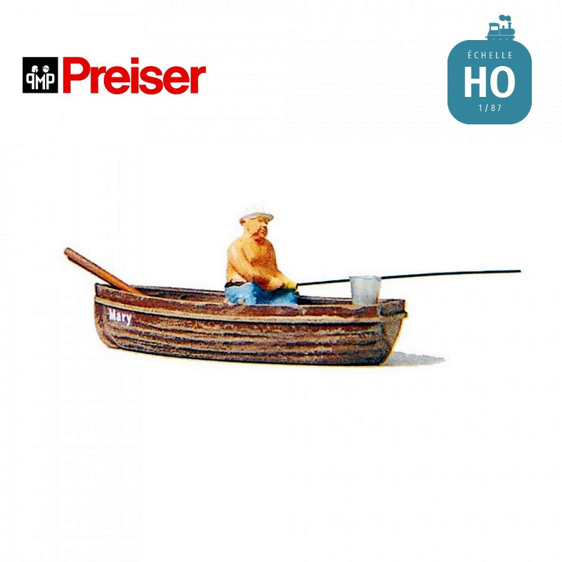 Pêcheur dans sa barque Preiser HO 28052