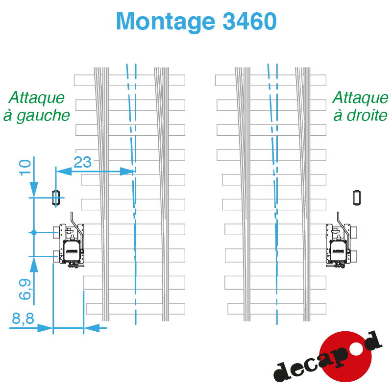 Moteur d'aiguille Alsthom HO Decapod 3460 - Maketis