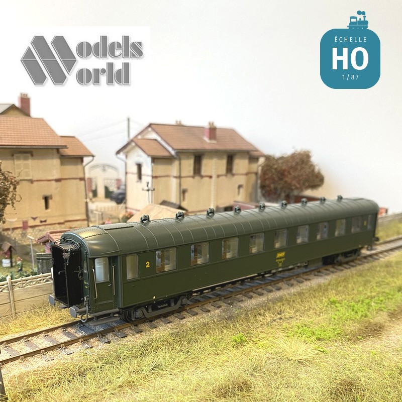 Voiture OCEM B9 verte UIC ep.IVa SNCF HO ModelsWorld MW40204