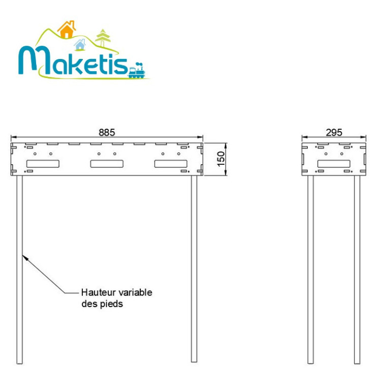 Easy Module Maketis faible profondeur 88,5x29,5 cm MOD57000 - Maketis Easy Module Maketis faible profondeur 88,5x29,5 cm MOD57000 - Maketis