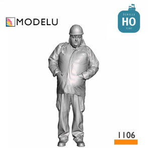 Ouvrier de voie moderne avec sac à dos HO Modelu 1106-087 - Maketis