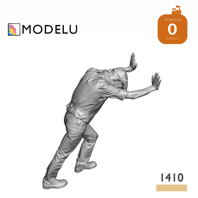 Ouvrier poussant une charge 2 O Modelu 1410-043 - Maketis Ouvrier poussant une charge 2 O Modelu 1410-043 - Maketis