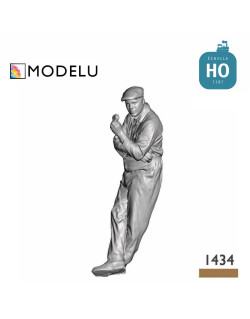 Ouvrier adossé à un mur HO Modelu 1434-087 - Maketis