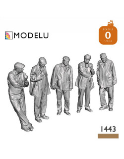 Set de 5 figurines ouvriers au repos O Modelu 1443-043 - Maketis