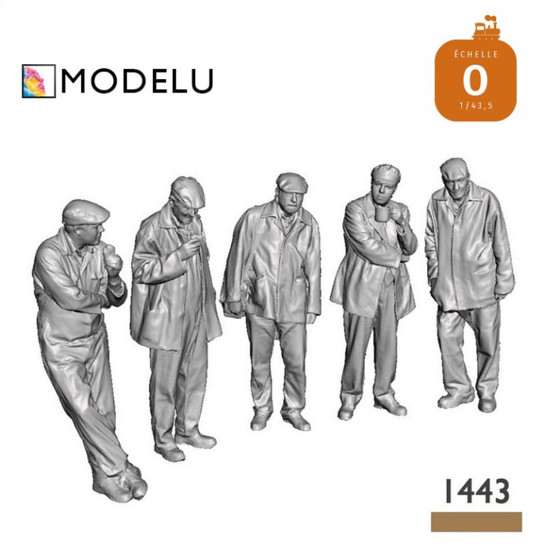 Set de 5 figurines ouvriers au repos O Modelu 1443-043 - Maketis