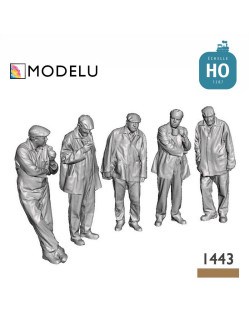 Set de 5 figurines ouvriers au repos HO Modelu 1443-087 - Maketis