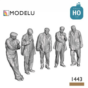 Set de 5 figurines ouvriers au repos HO Modelu 1443-087 - Maketis