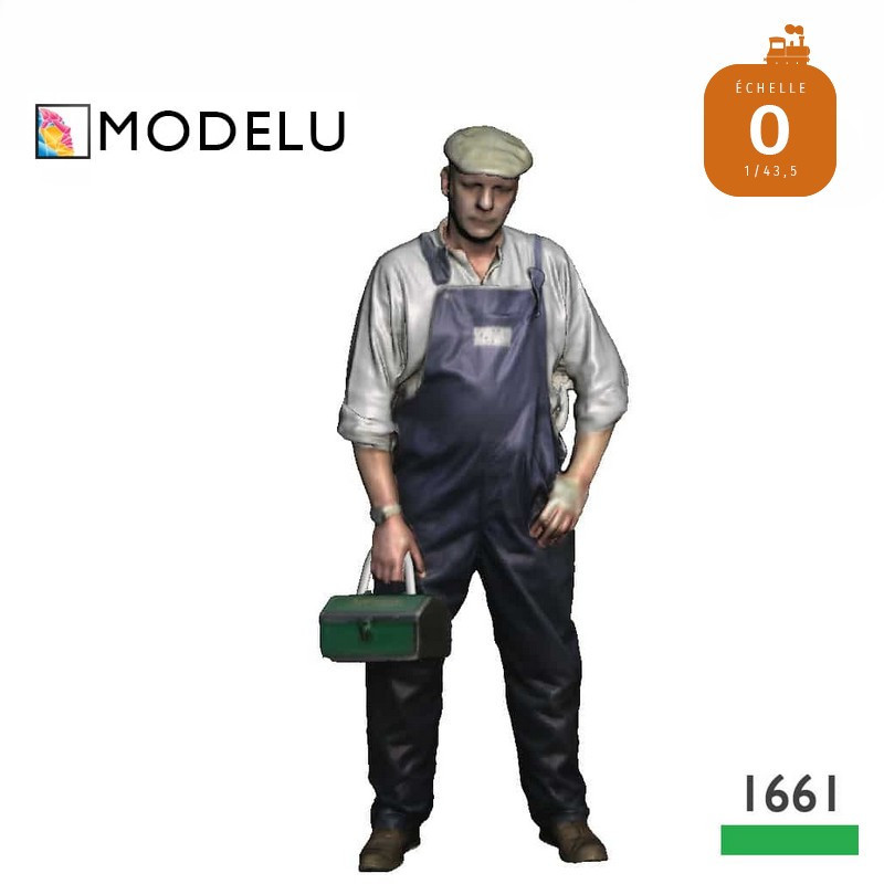 Ouvrier avec boîte à outils O Modelu 1661-043 - Maketis