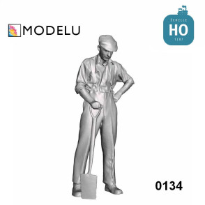 Homme avec une bêche HO Modelu 0134-087 - Maketis
