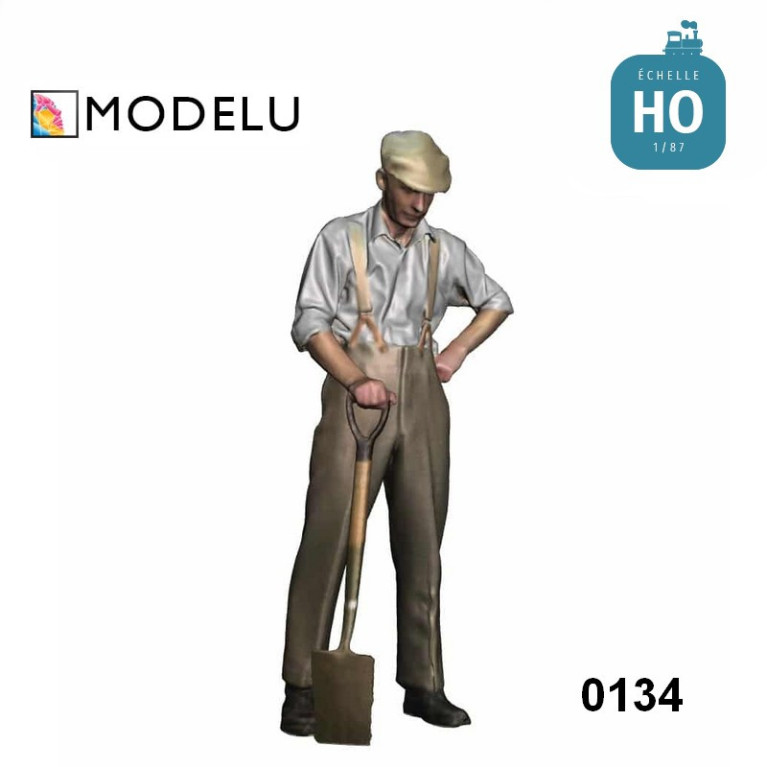 Homme avec une bêche HO Modelu 0134-087 - Maketis