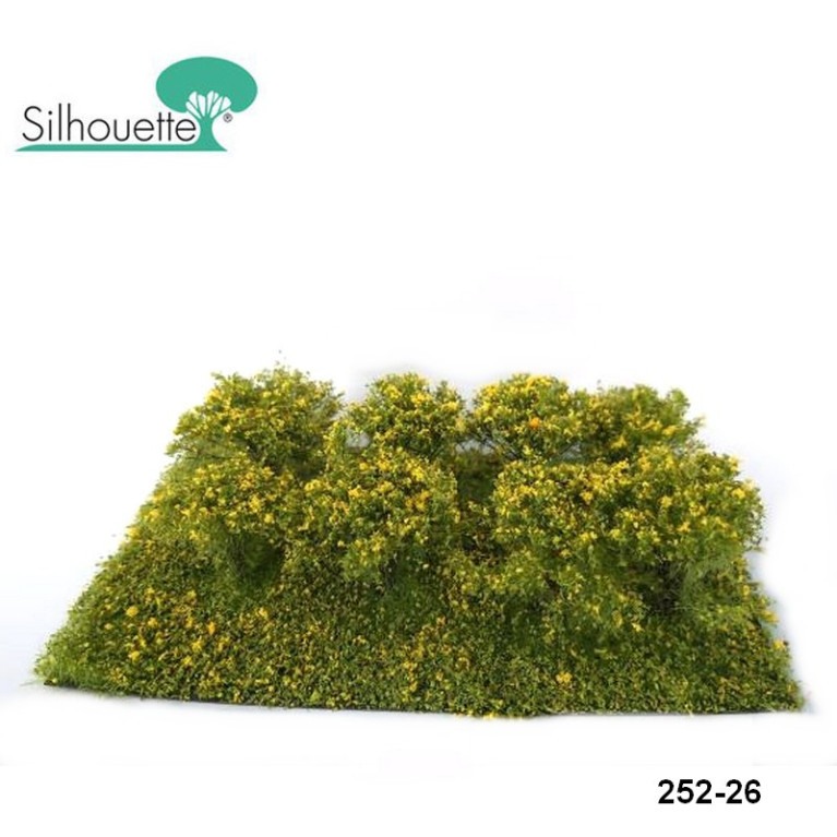 Set de 8 petits buissons fleuri jaune Profiline Silhouette 252-26 - Maketis Set de 8 petits buissons fleuri jaune Profiline Silhouette 252-26 - Maketis