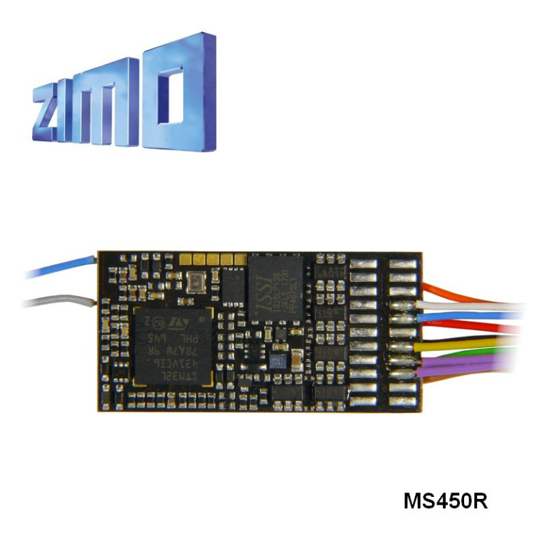 Décodeur sonore 16 bits Zimo MS450 DCC 8 broches NEM652 MS450R - Maketis