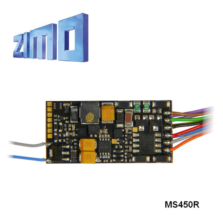 Décodeur sonore 16 bits Zimo MS450 DCC 8 broches NEM652 MS450R - Maketis
