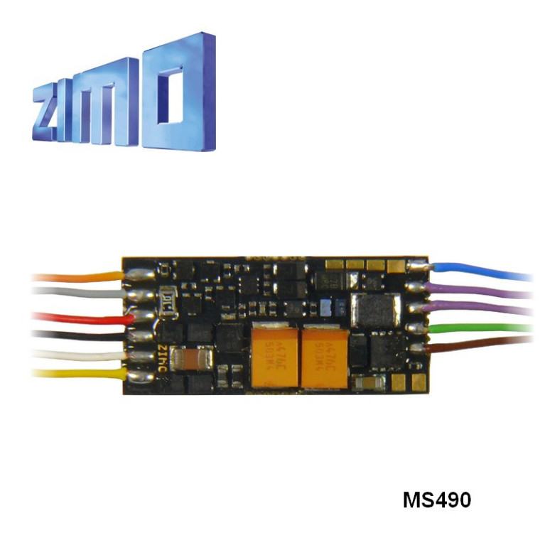 Décodeur miniature sonore 16 bits Zimo MS490 DCC 12 câbles de connexion MS490 - Maketis