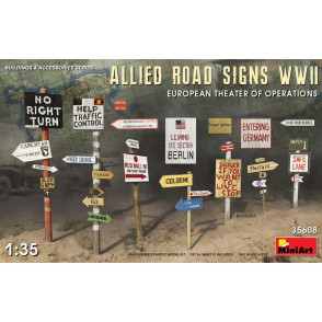 Panneaux routiers alliés WWII Opérations en Europe 1/35 MiniArt 35608 - Maketis