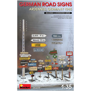 Panneaux routiers allemands WWII (Ardennes, Allemagne 1945) 1/35 MiniArt 35609 - Maketis