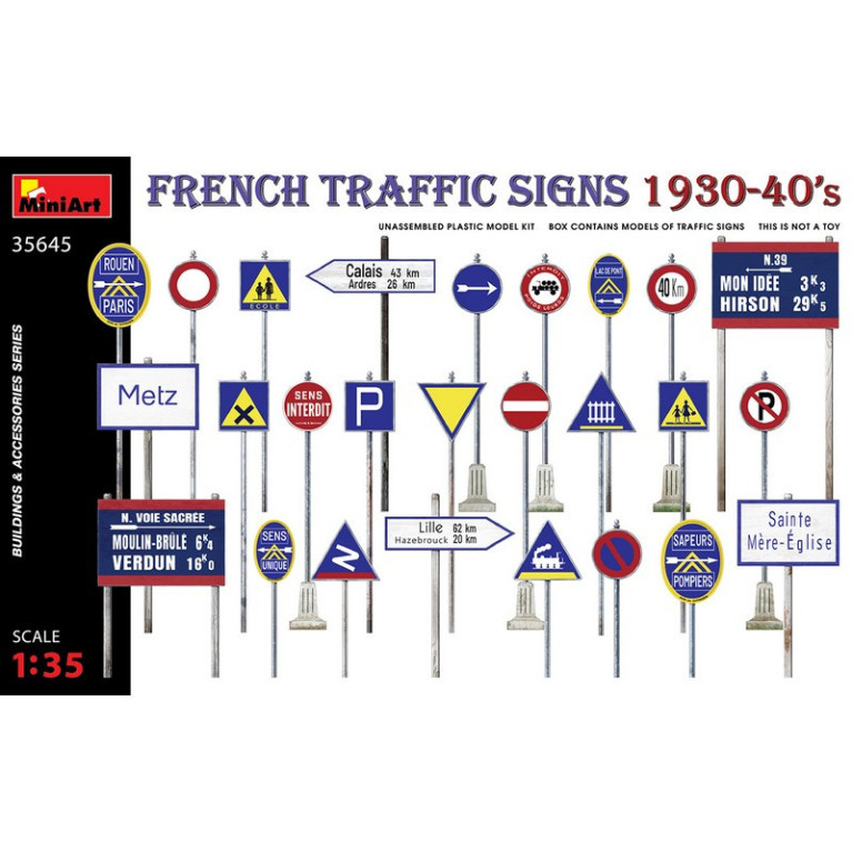Panneaux routiers français 1930-40's WWII 1/35 MiniArt 35645 - Maketis