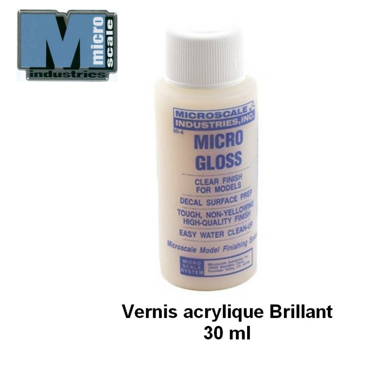 MICRO COAT GLOSS vernis acrylique brillant gamme Microscale, pour  modélistes.