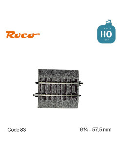 Rail droit RocoLine ballastée G¼ 57,5 mm Code 83 HO Roco 42513 - MAKETIS
