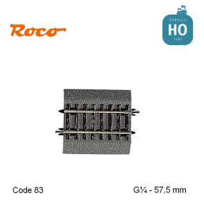 Rail droit RocoLine ballastée G¼ 57,5 mm Code 83 HO Roco 42513 - MAKETIS