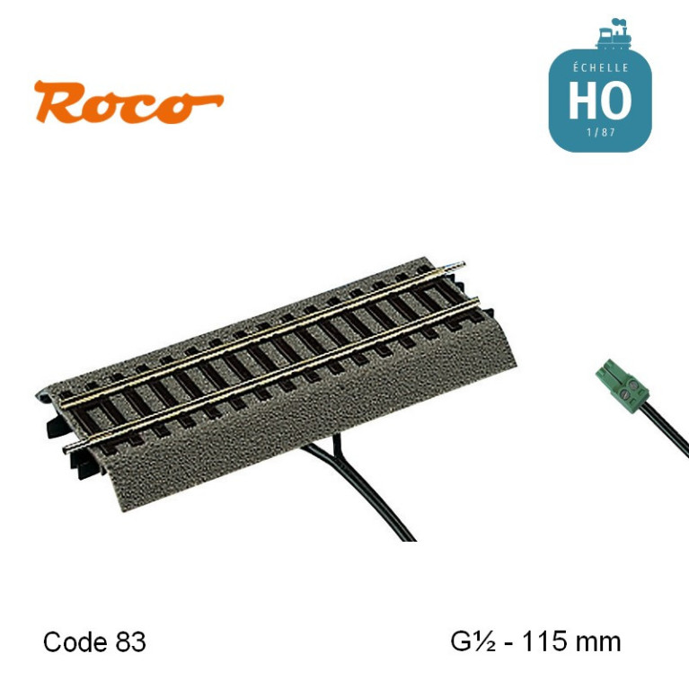Voie de raccordement numérique ballastée G½ 115 mm Code 83 HO 42517 Voie de raccordement numérique ballastée G½ 115 mm Code 83 HO 42517