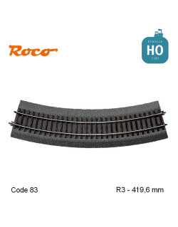 Rail courbe RocoLine  ballastée R3 419.6mm code 83 HO Roco 42523
