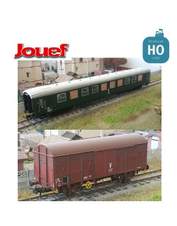 Coffret 2 Wagons Maintenance (ex DEV B10, G4) SNCF EP IV-V HO Jouef HJ4148 - Maketis