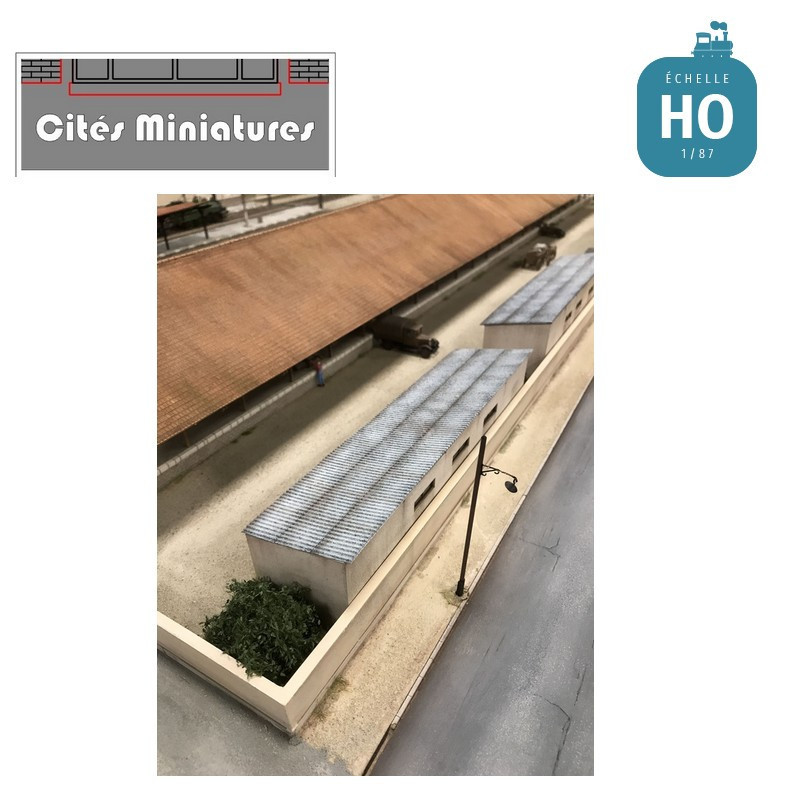 Appentis toiture 1 pan poteaux bois (court) – Echelle HO Cités Miniatures ED-028-5a-HO - Maketis