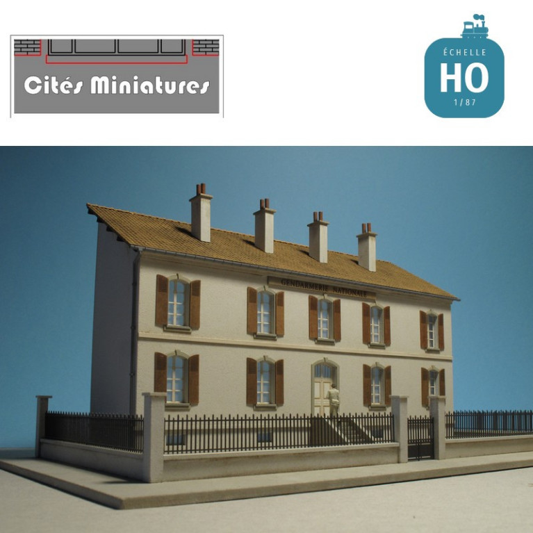 Bâtiment public (Gendarmerie, Ecole) R+1 Demi Profondeur – Echelle HO Cités Miniatures BV-041-1-HO - MAKETIS Bâtiment public (Gendarmerie, Ecole) R+1 Demi Profondeur – Echelle HO Cités Miniatures BV-041-1-HO - MAKETIS