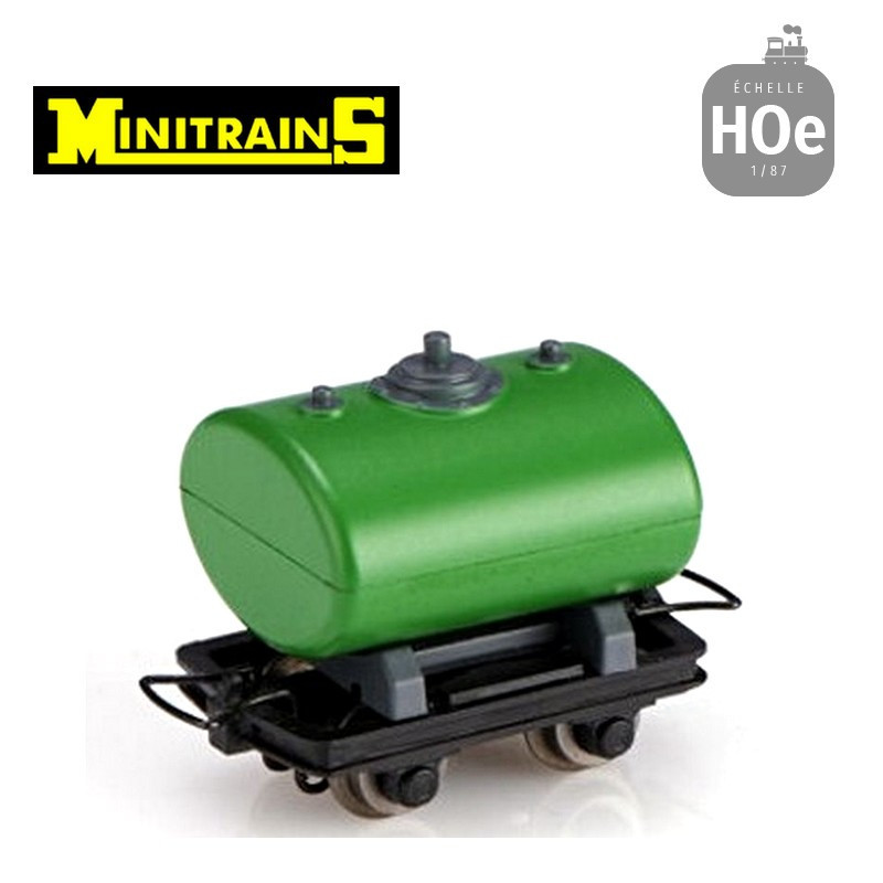 Set de 2 wagonnets citerne vert HOe Minitrains 5112 - Maketis