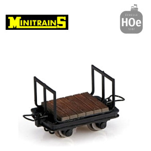 Set de 4 wagonnets plats canne à sucre HOe Minitrains 5114 - Maketis