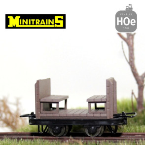 Set de 2 wagonnets transport de personnel HOe Minitrains 5186 - Maketis
